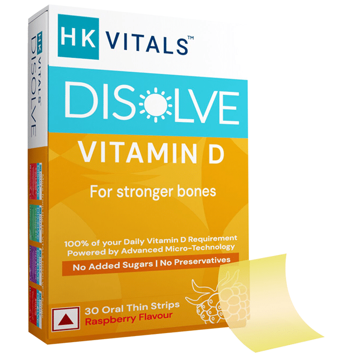 HealthKart HK Vitals Disolve Vitamin D Strip Raspberry