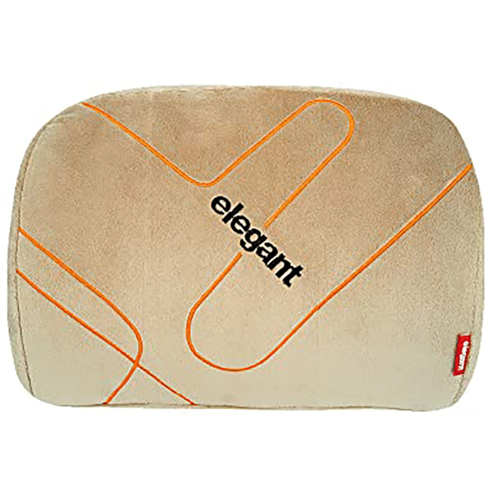 Elegant Fur Memory Foam Lumbar Support Beige