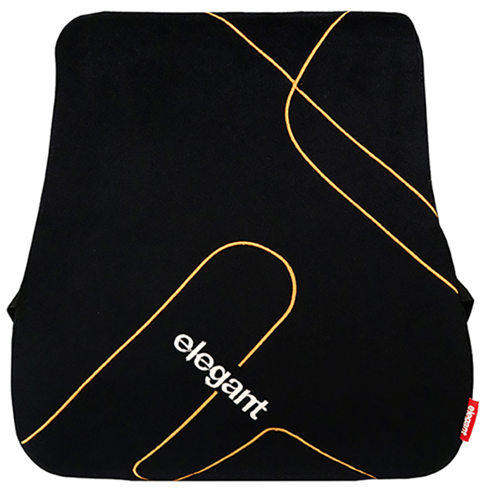 Elegant Fur Memory Foam Slim Full Back Support Black