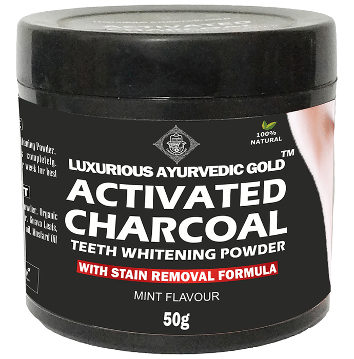 Luxurious Ayurvedic Gold Activated Charcoal Teeth Whitening Powder Mint