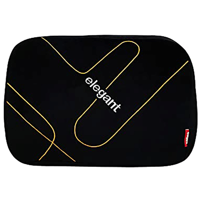 Elegant Fur Memory Foam Lumbar Support Black