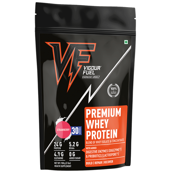 Vigour Fuel 100% Pure Whey Protein Premium Strawberry Shake