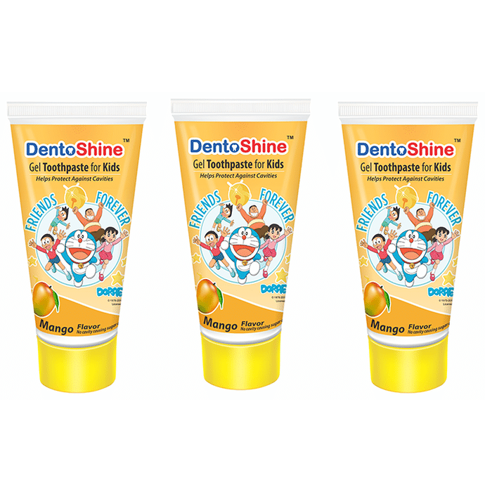 DentoShine Gel Toothpaste for Kids (80gm Each) Mango Doraemon