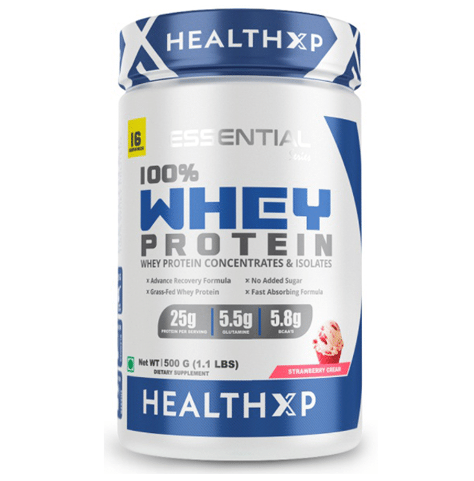 HealthXP 100% Whey Protein Strawberry Cream