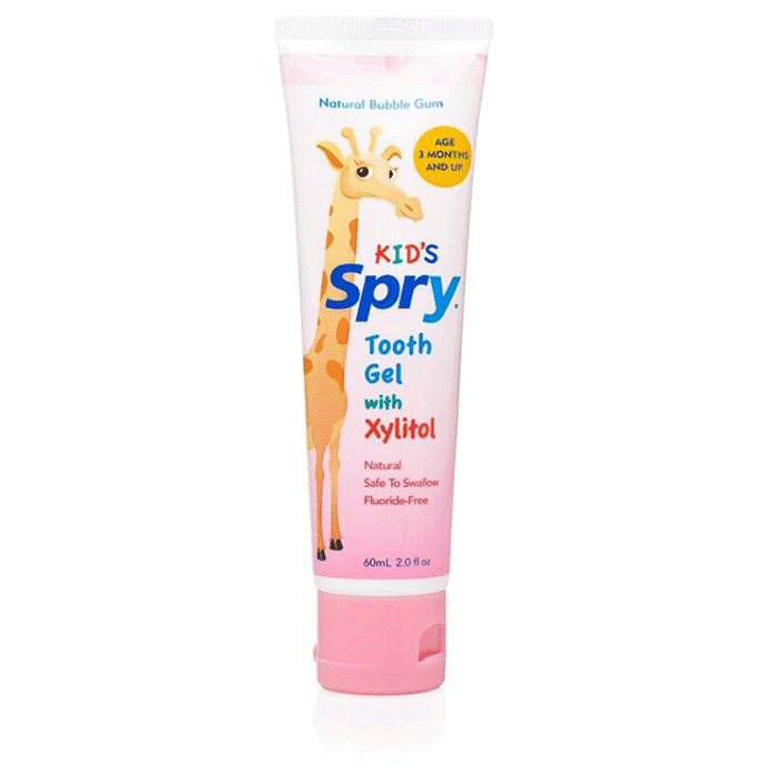 Xlear Kid's Spry Tooth Gel with Xylitol Toothpaste Natural Bubble Gum