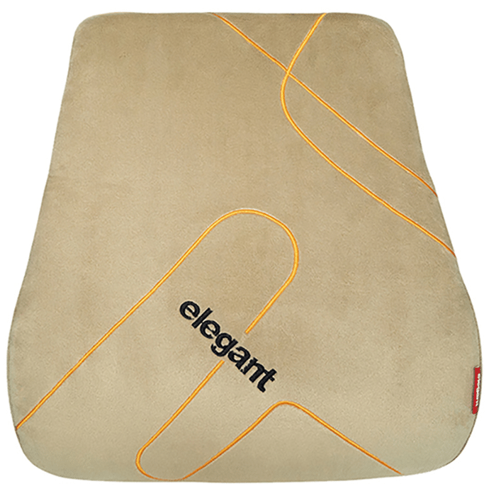 Elegant Fur Memory Foam Slim Full Back Support Beige