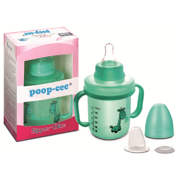 Dimpu Poop-cee Sipper Elite Printed Round Shape Feeding Bottle with Handle