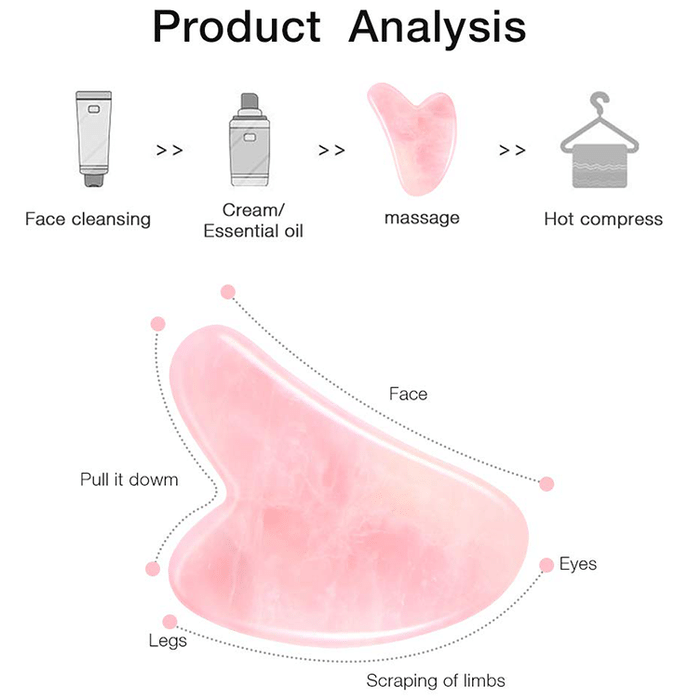 Get Me Craft Rose Quartz Gua Sha Facial Masage Tool