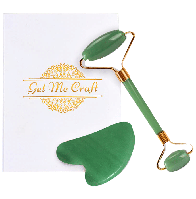 Get Me Craft Jade Aventurine Face Roller & Gua Sha with Mushroom Gua Sha