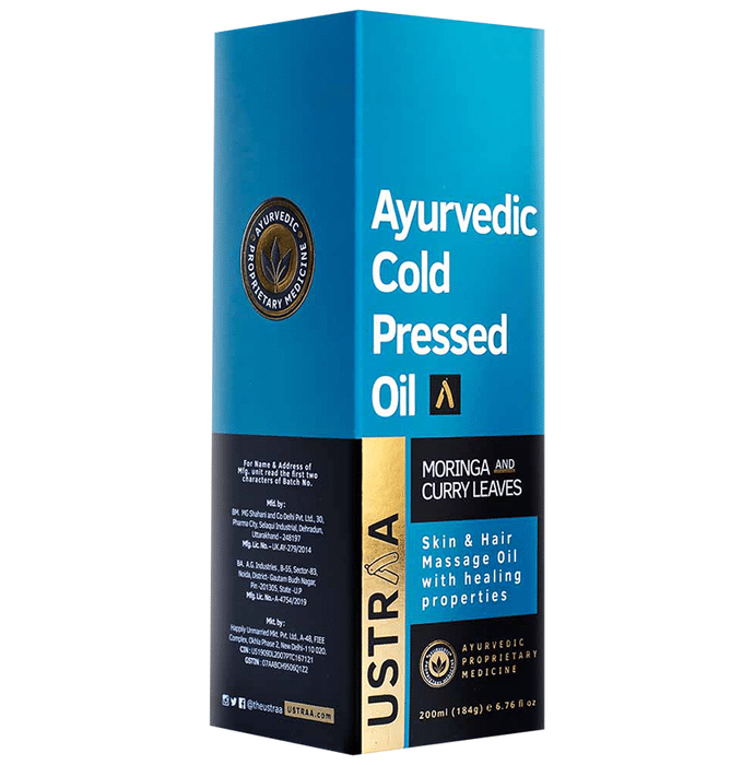 Ustraa Ayurvedic Cold Pressed Oil Moringa and Curry Leaves