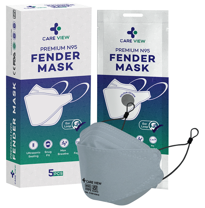 Care View Anti Pollution Premium N95 Fender Mask Ear Loop Style Grey