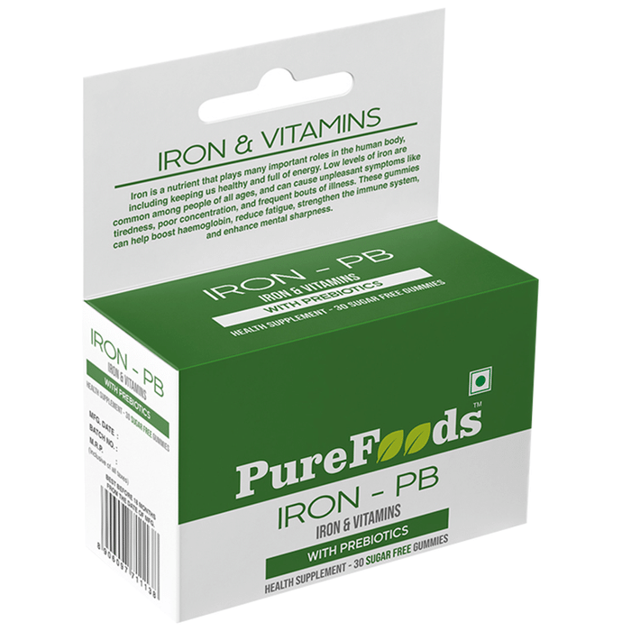 PureFoods Strawberry Iron-PB Iron+Vitamins Gummies with Prebiotics