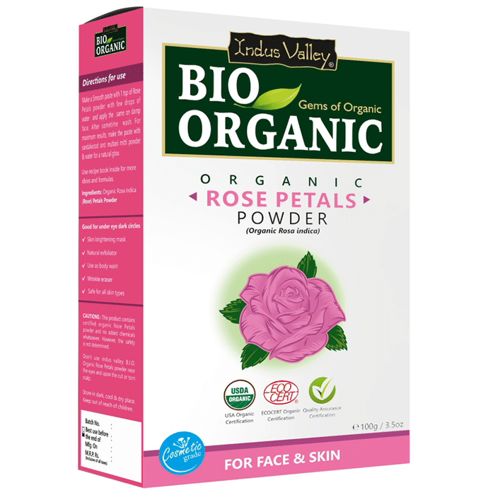 Indus Valley Bio Organic Rose Petals Powder