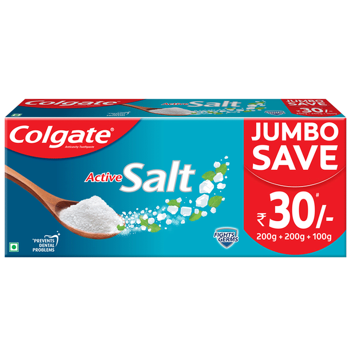 Colgate Active Salt Anticavity Toothpaste (200g+200g+100g)