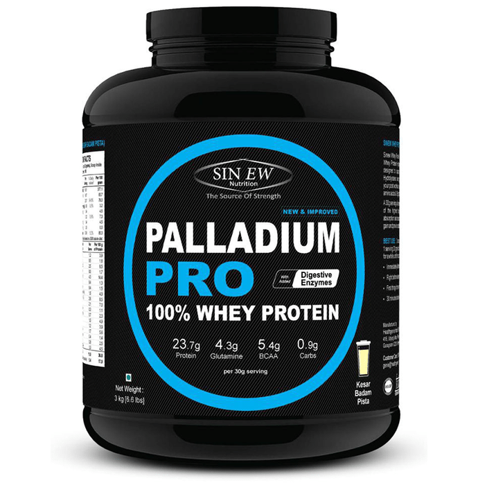 Sinew Nutrition Palladium Pro 100% Whey Protein with Digestive Enzymes Kesar Pista Badam