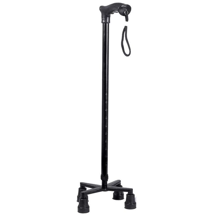 MCP Jindal Quad Walking Stick Black