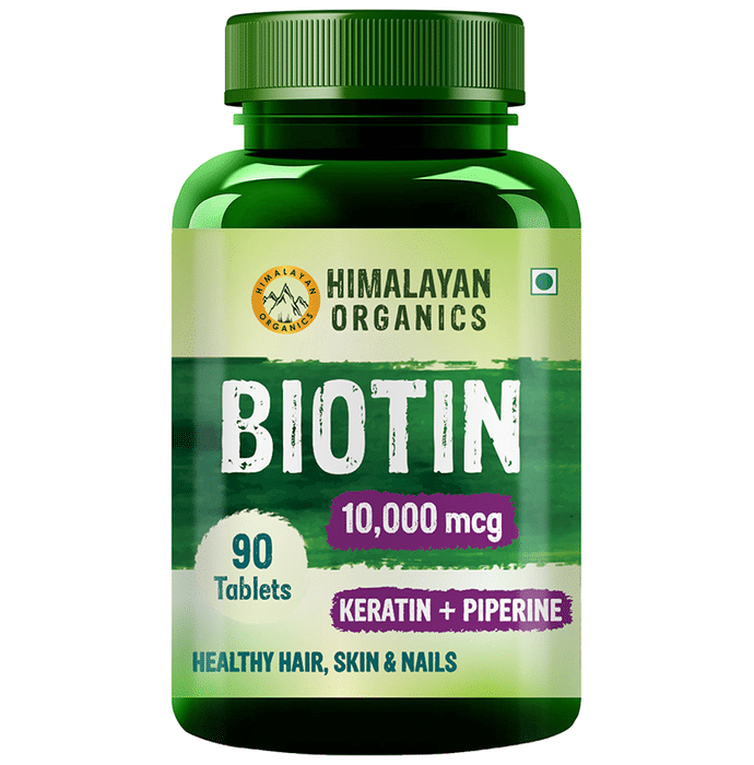 Himalayan Organics Biotin 10000mcg with Keratin+Piperine Tablet
