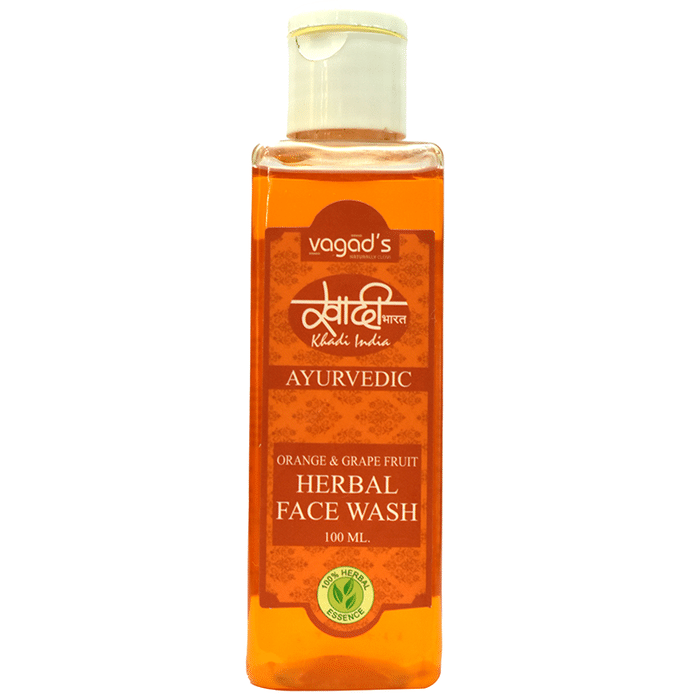 Vagad's Khadi India Natural Herbal Face Wash Orange & Grapefruit
