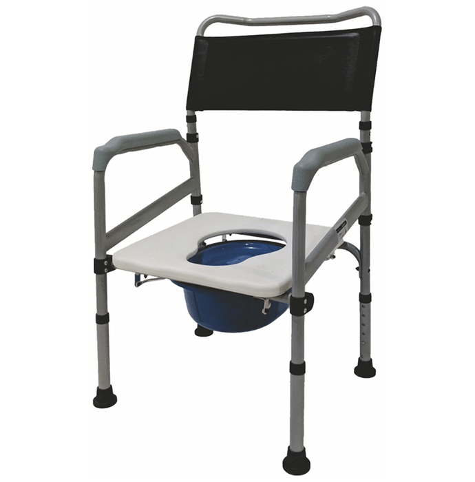 Vissco Comfort Steel Folding Commode Chair without Castors 0996A Universal Silver