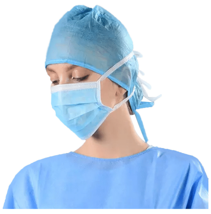 C Cure 3 Ply Tie-On Surgical Face Mask Blue