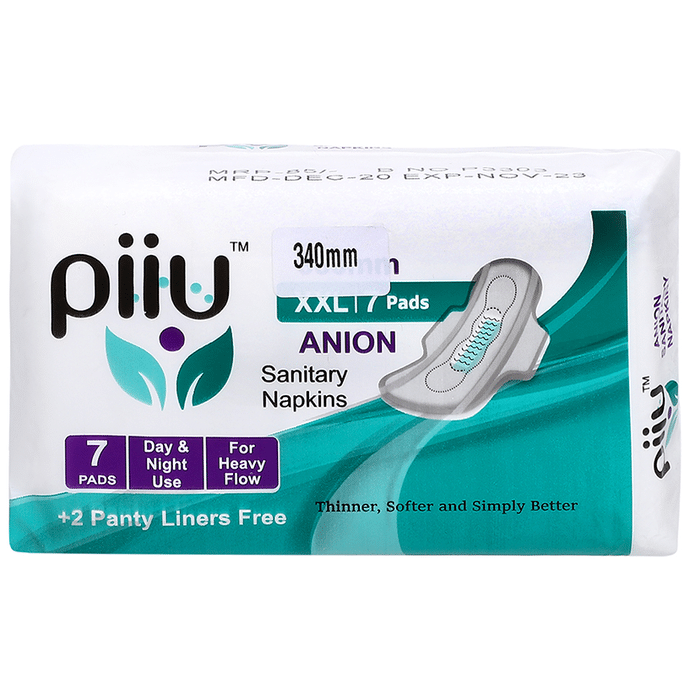 Piiu Anion Sanitary Pads (7 Each) with 2 Panty Liner Free XXL