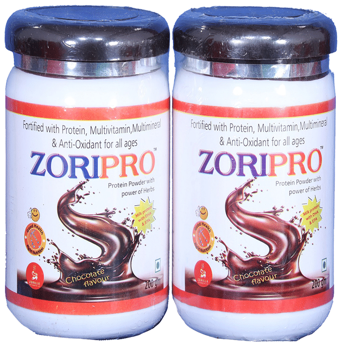 Zoripro Protein Powder with Power of Herbs (200gm Each) Chocolate