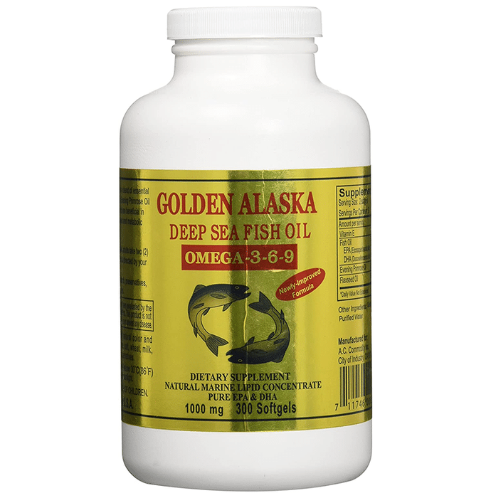 Golden Alaska Deep Sea Fish Oil Omega-3 6 9 1000mg Softgel