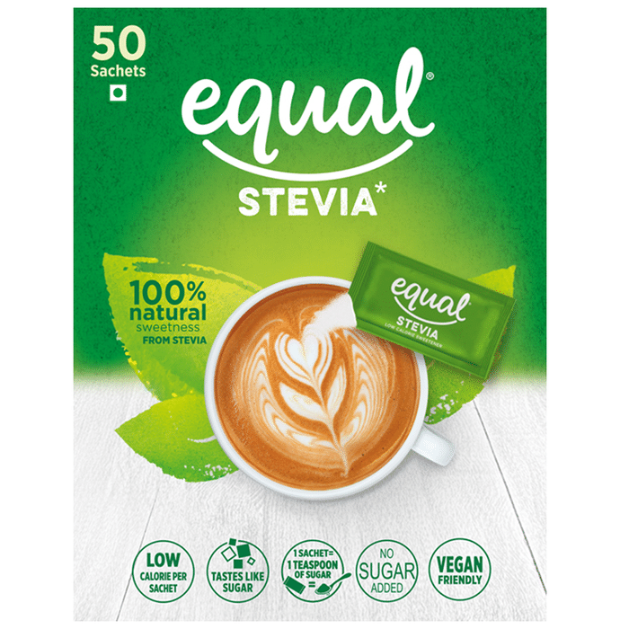 Equal Stevia Low Calorie Sweetener Sachet (50 Each)