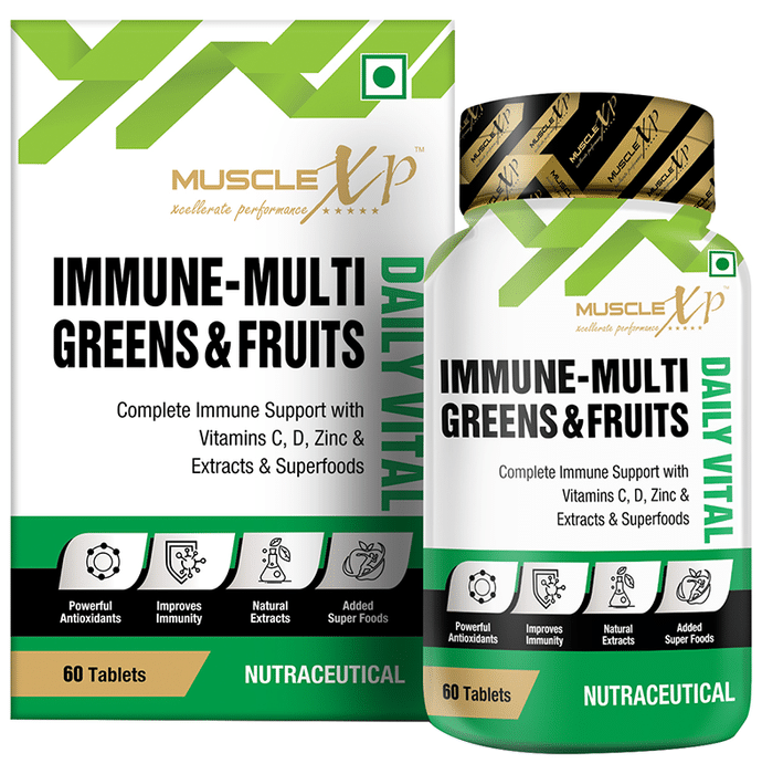 MuscleXP Immune-Multi Greens & Fruits Tablet (60 Each)