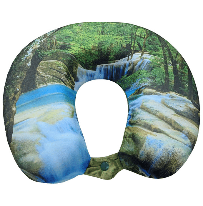 Viaggi Super Soft Memory Foam Neck Pillow Green Forest