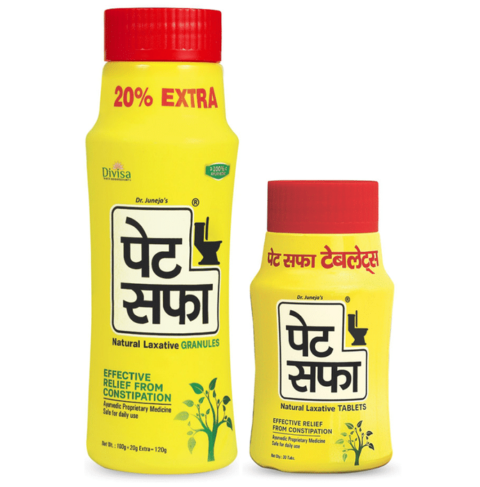 Divisa Herbal Combo of Pet Saffa Granules 120gm & Pet Saffa Tablet 30