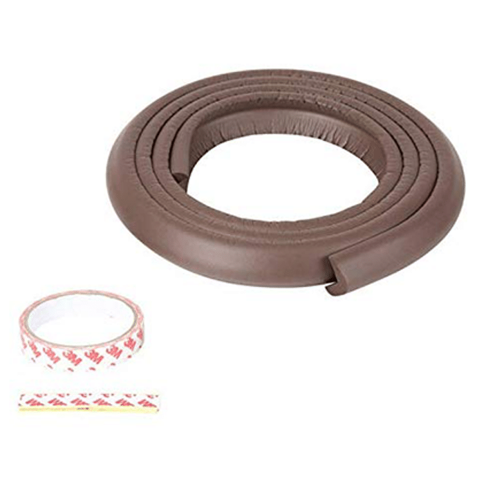 Safe-O-Kid Unique High Density L-Shaped 2mtr Long Large Guard Strip Brown 4 Edge
