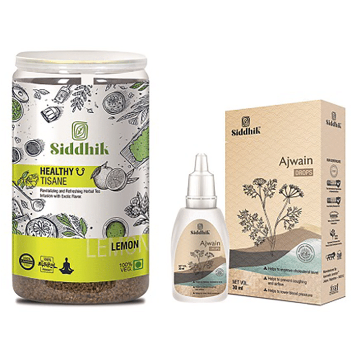 Siddhik Combo Pack of Healthy Tisane Lemon Tea (250gm) & Ajwain Drop (30ml)