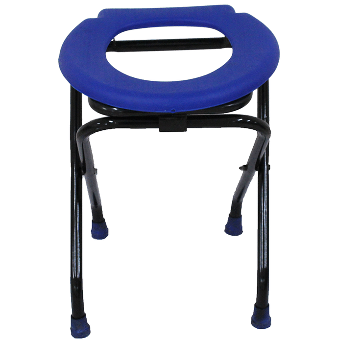 Fidelis Adjustable O Shape Commode Stool without Pot Universal Blue