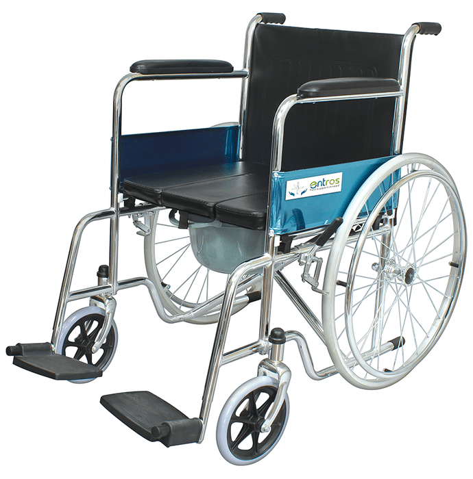 Entros KL609U Lightweight Wheelchair with Commode Seat Cushion & Pot