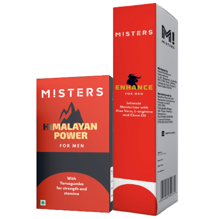 Misters Combo Pack of Enhance for Men Intimate Moisturizer 50gm & Himalayan Pro For Men 60 Veg Capsule