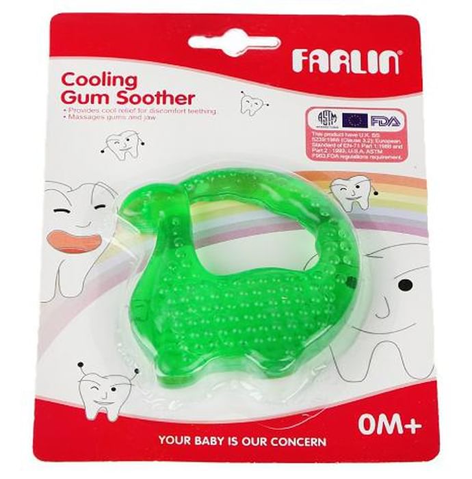 Farlin Dinosaur Shaped Distilled Water Filled Cooling Gum Soother Green