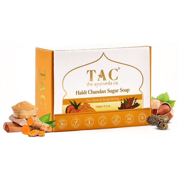 TAC The Ayurveda Co. Haldi Chandan Sugar Soap (100gm Each)
