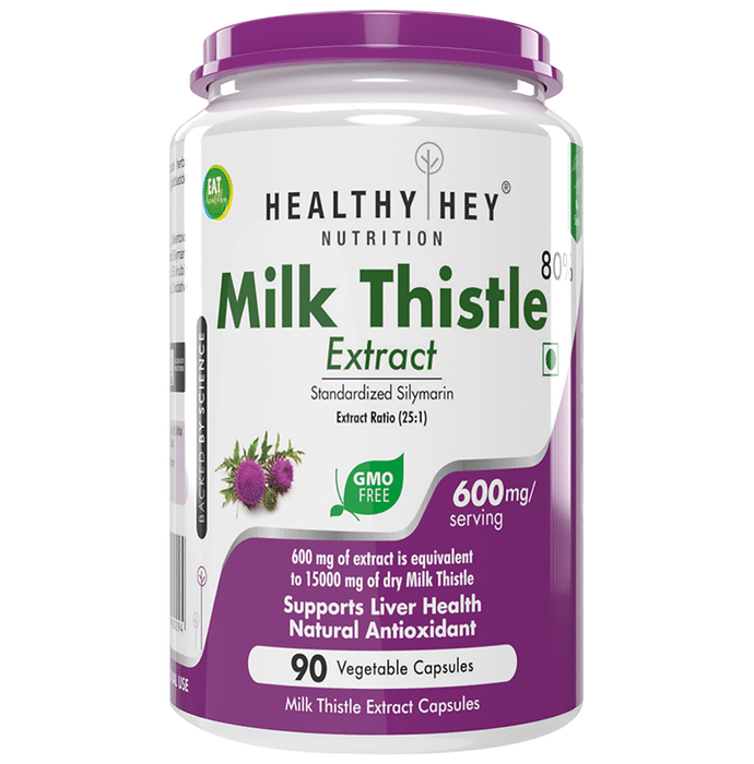 HealthyHey Milk Thistle Extract 600mg Vegetable Capsule