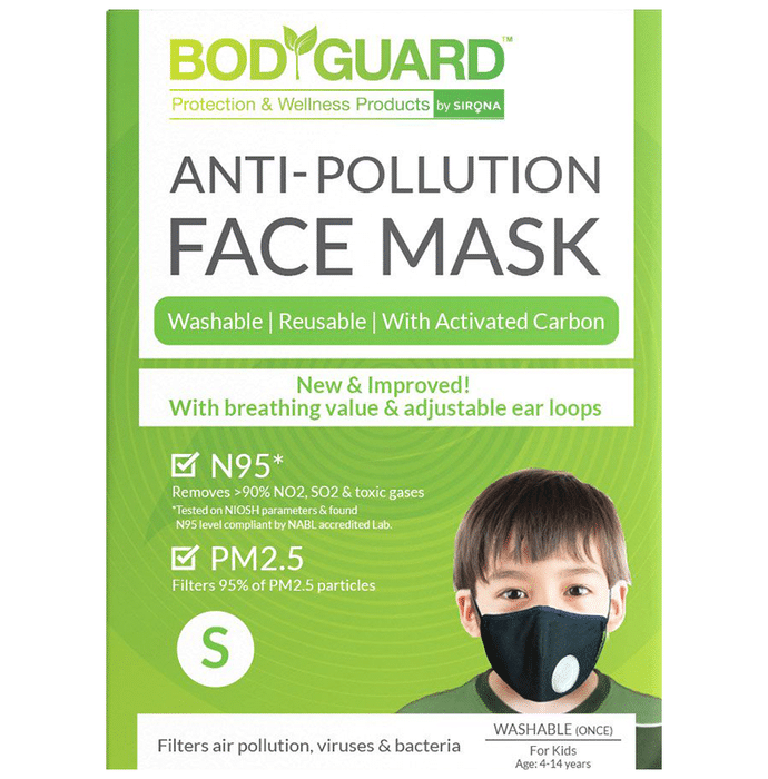 Bodyguard Small N95 + PM2.5 Anti-Pollution Face Mask with Valve and Activated Carbon for Kids