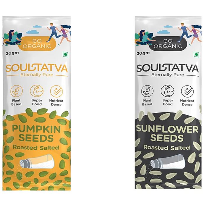 Soultatva Combo Pack of 6 Pumpkin Seeds & 6 Sunflower Seeds (20gm Each)