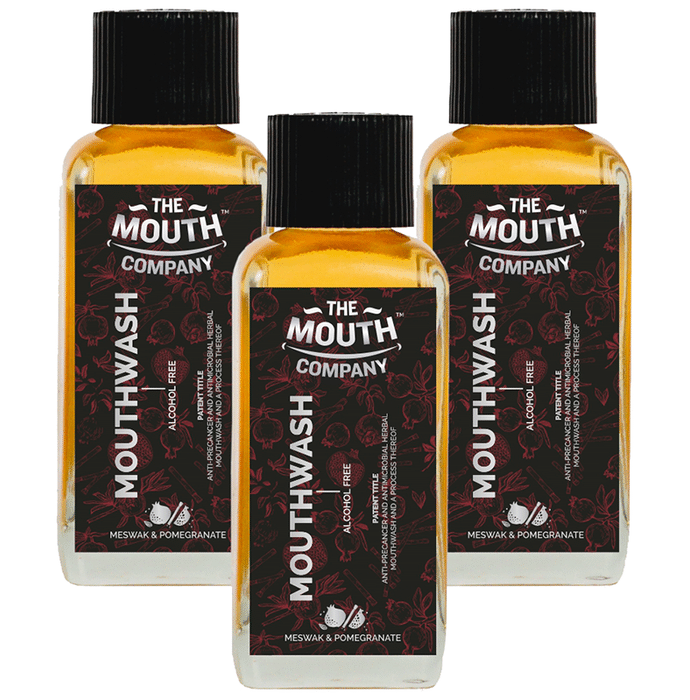 The Mouth Company Meswak & Pomegranate Alcohol Free Mouthwash (100ml Each)