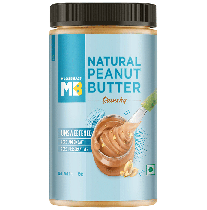 MuscleBlaze MB Natural Peanut Butter Unsweetened Crunchy