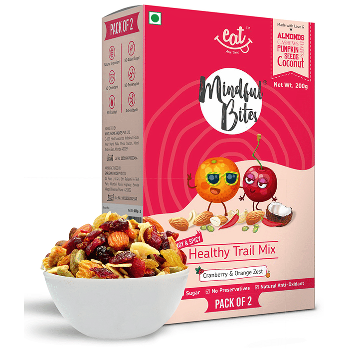Eat Anytime Mindful Bytes Healthy Trail Mix Cranberry and Orange Zest