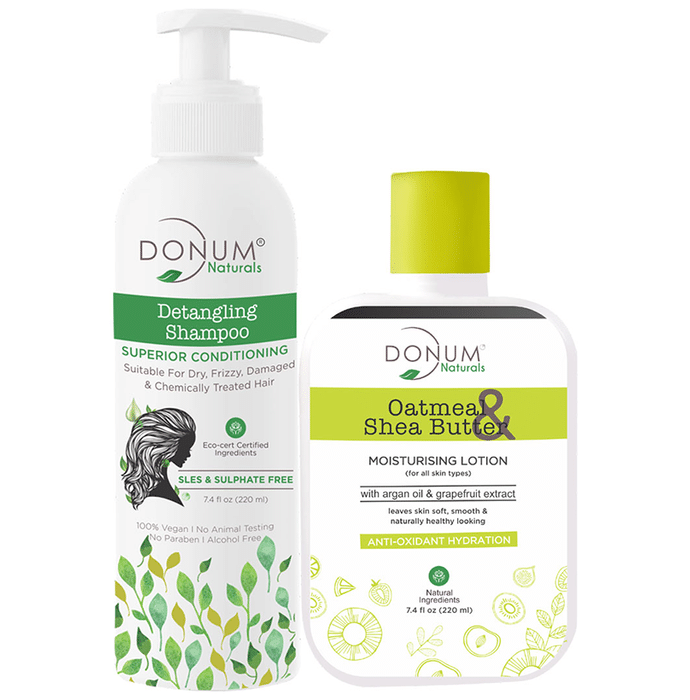 Donum Naturals Combo Pack of Detangling Shampoo and Oatmeal Shea & Butter Moisturising Lotion
