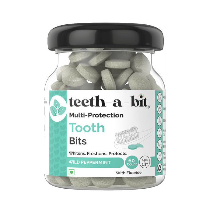 Teeth-A-Bit Multi-Protection Tooth Bits with Fluoride (Ages 13+ Yrs) Wild Peppermint