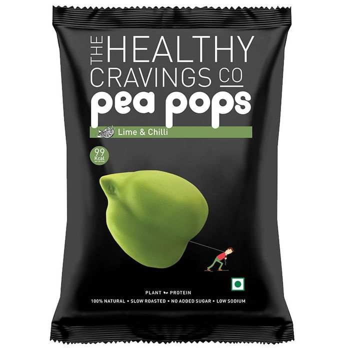 The Healthy Cravings Co Slow Roasted Pea Pops (25gm Each) Lime & Chilli
