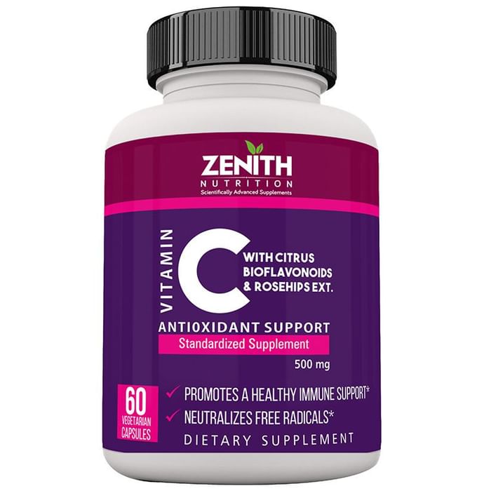 Zenith Nutrition Vitamin-C 500mg with Citrus Bioflavonoids & Rosehips Capsule