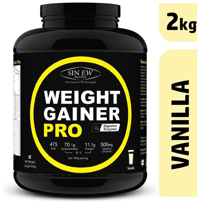Sinew Nutrition Weight Gainer Pro with Digestive Enzymes Vanilla