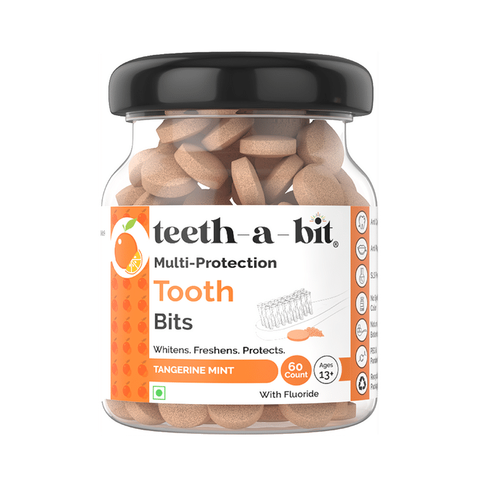 Teeth-A-Bit Multi-Protection Tooth Bits with Fluoride (Ages 13+ Yrs) Tangerine Mint